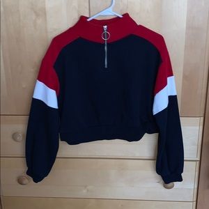 crop half zip